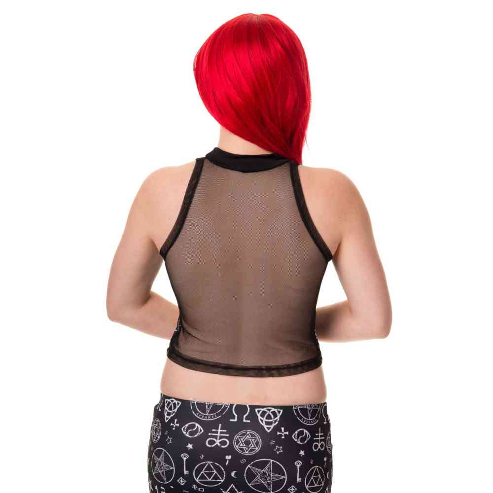 Banned - Pixie Crop top - Noir/Blanc